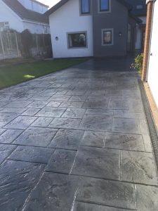 imprinted concrete driveway in deganwy installed 2019
